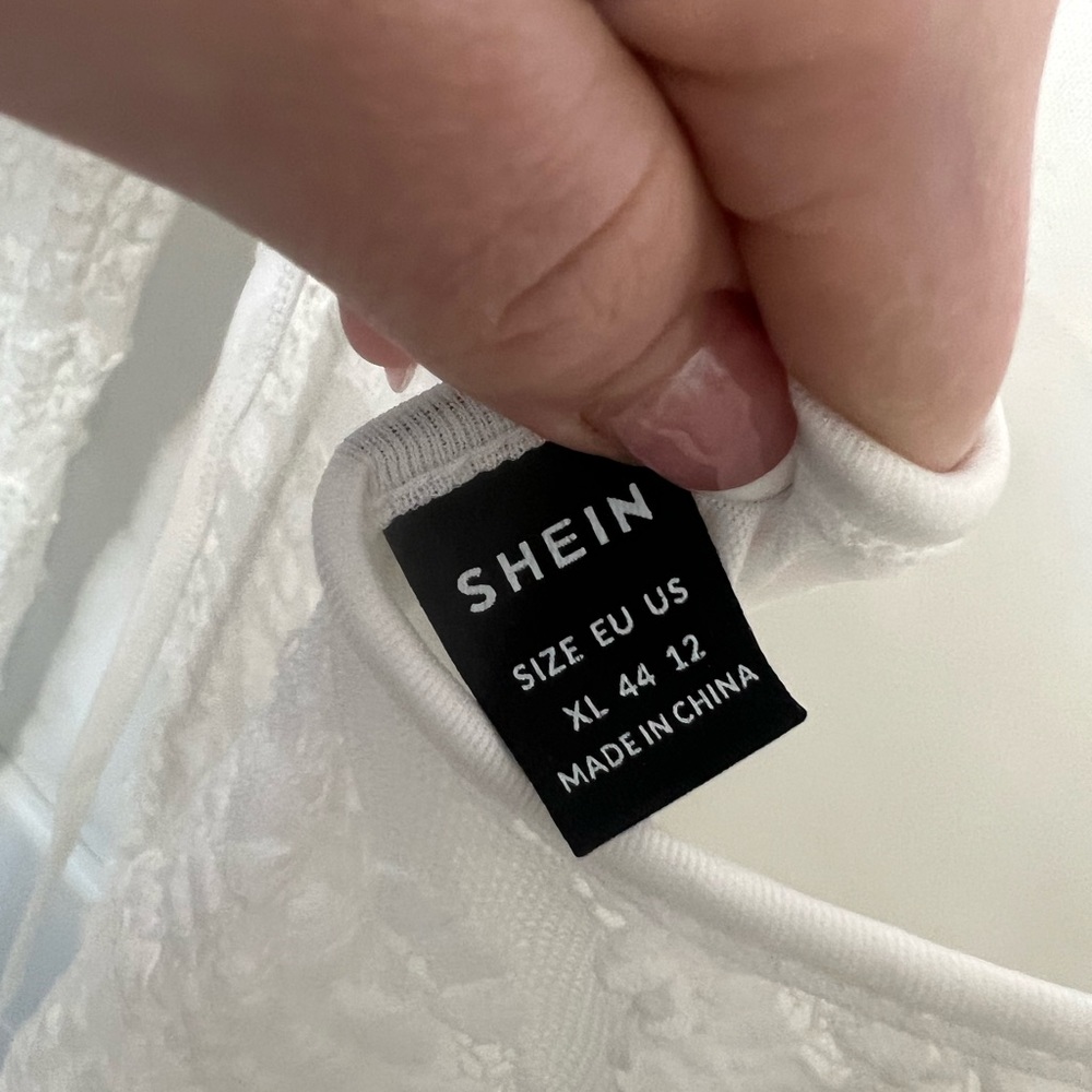 SHEIN VCAY Solid Lace Bodycon Dress - Picture 13 of 14